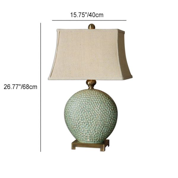 Nordic Creative Light Luxury Ceramic Square Round 1-Light Table Lamp - Image 2