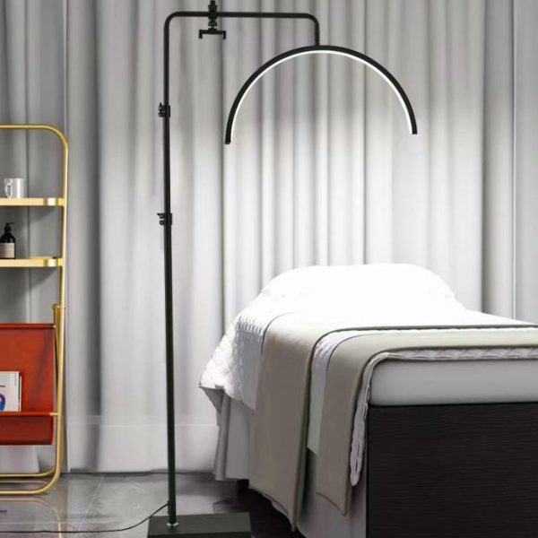 Modern Minimalist Half-Moon Iron Retractable LED Standing Floor Lamp - Image 3