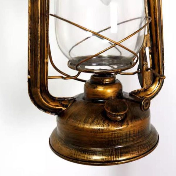 European Vintage Simple Lantern Table Iron Wood Marble 1-Light Standing Floor Lamp - Image 7