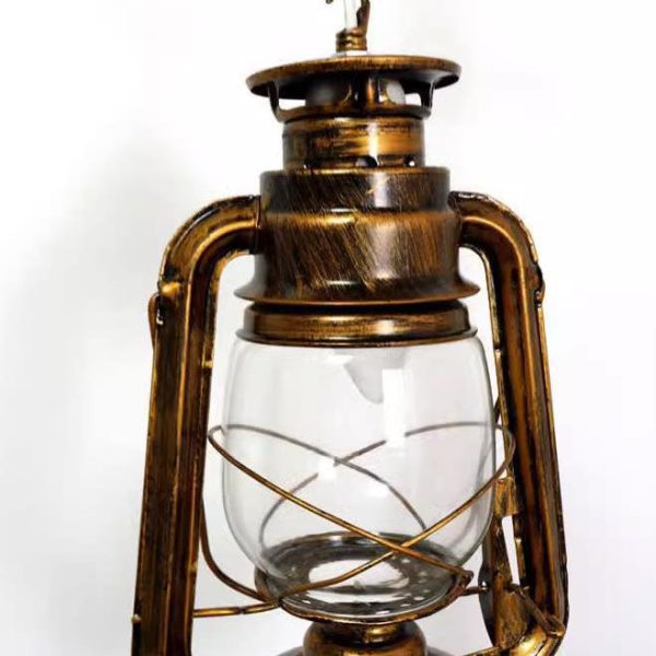 European Vintage Simple Lantern Table Iron Wood Marble 1-Light Standing Floor Lamp - Image 6
