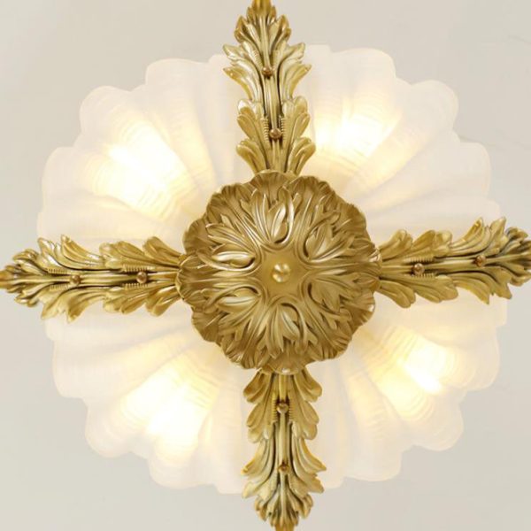 Modern Art Deco Shell Shape Brass Finish Frame 3/4-Light Chandelier for Living Room - Image 7
