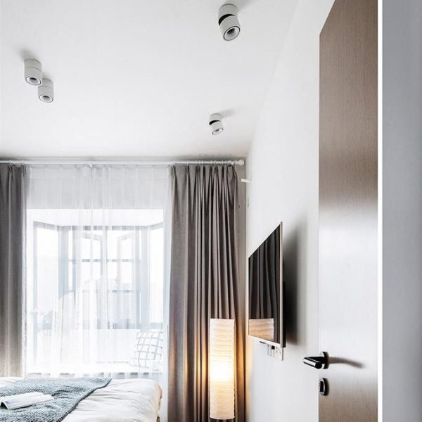 Modern Minimalist Cylinder Adjustable Angle Aluminum LED Flush Mount Ceiling Light For Living Room - Image 10