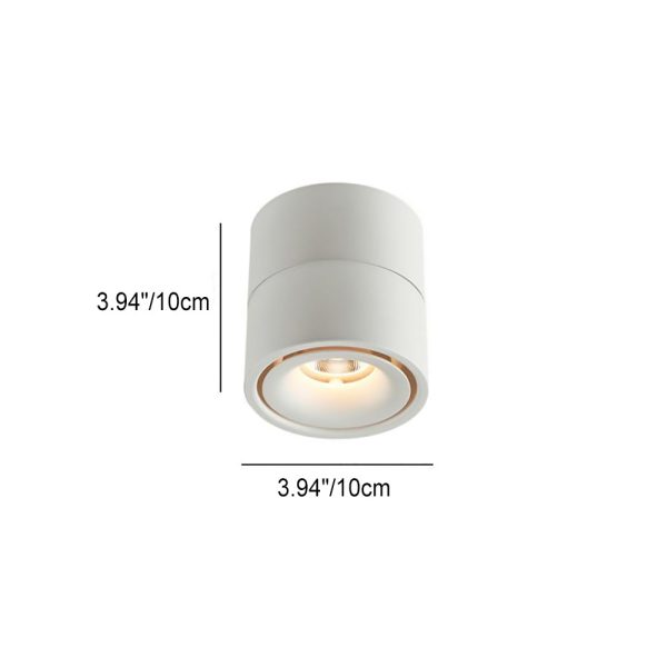 Modern Minimalist Cylinder Adjustable Angle Aluminum LED Flush Mount Ceiling Light For Living Room - Image 4