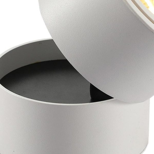 Modern Minimalist Cylinder Adjustable Angle Aluminum LED Flush Mount Ceiling Light For Living Room - Image 7