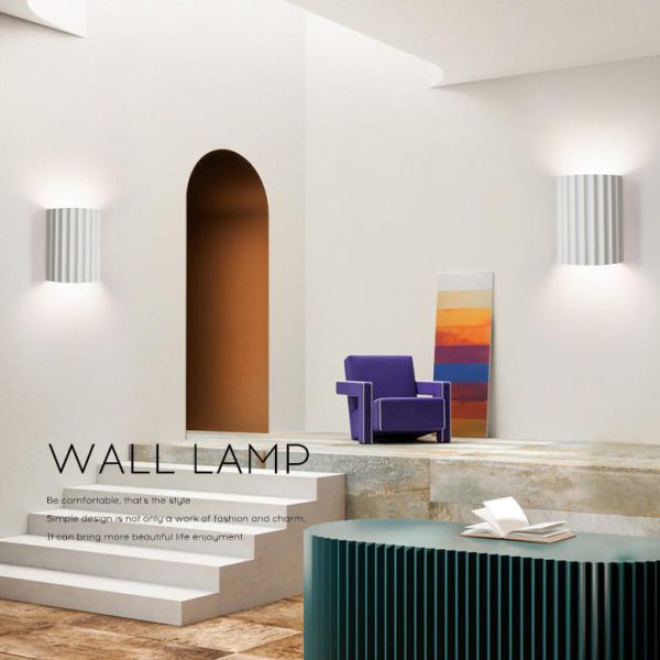 Contemporary Scandinavian Resin Half Column 2-Light Wall Sconce Lamp For Hallway - Image 17