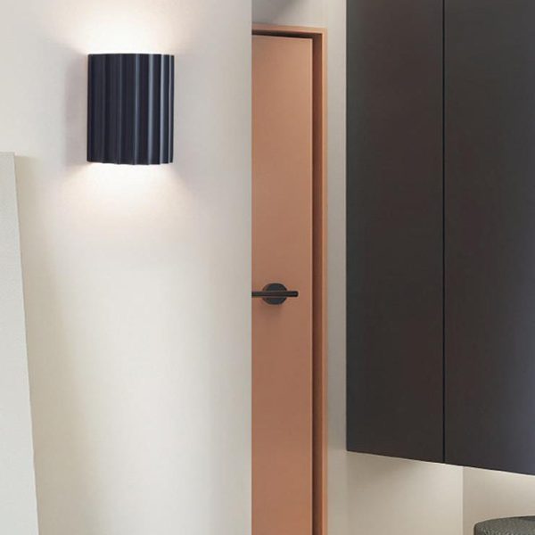 Contemporary Scandinavian Resin Half Column 2-Light Wall Sconce Lamp For Hallway - Image 5