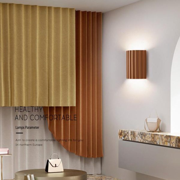 Contemporary Scandinavian Resin Half Column 2-Light Wall Sconce Lamp For Hallway - Image 18