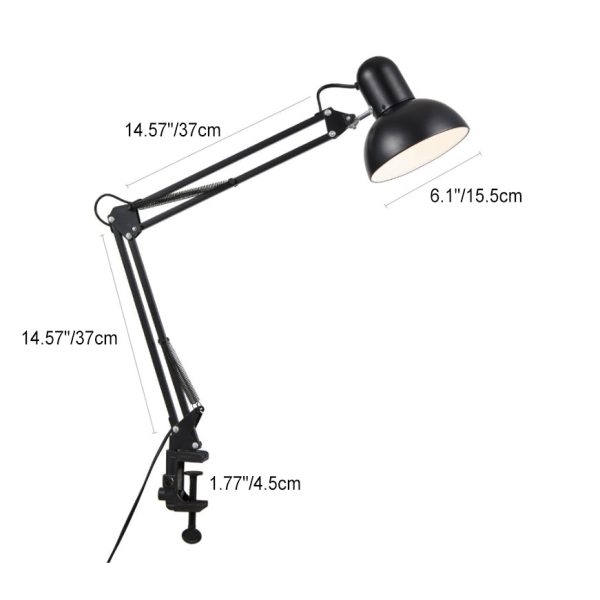 Modern Minimalist Retractable Long Arm Clip Iron ABS 1-Light Table Lamp For Bedroom - Image 3