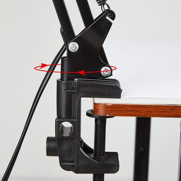 Modern Minimalist Retractable Long Arm Clip Iron ABS 1-Light Table Lamp For Bedroom - Image 4