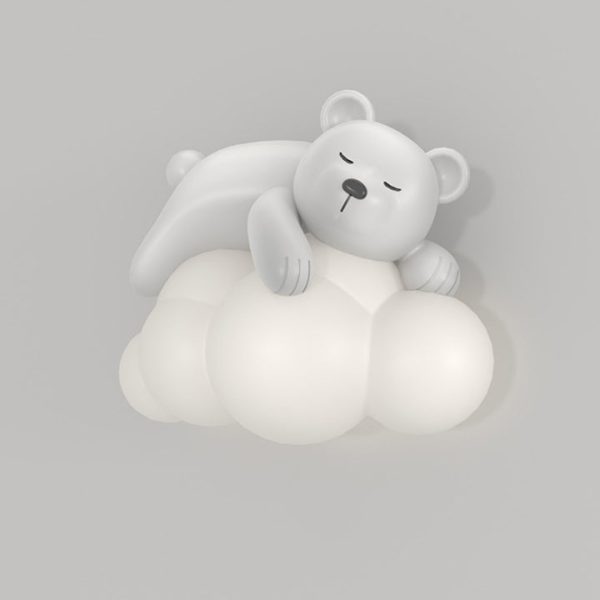 Contemporary Nordic Kids Resin PE Bear Rabbit LED Wall Sconce Lamp For Bedroom - Image 12