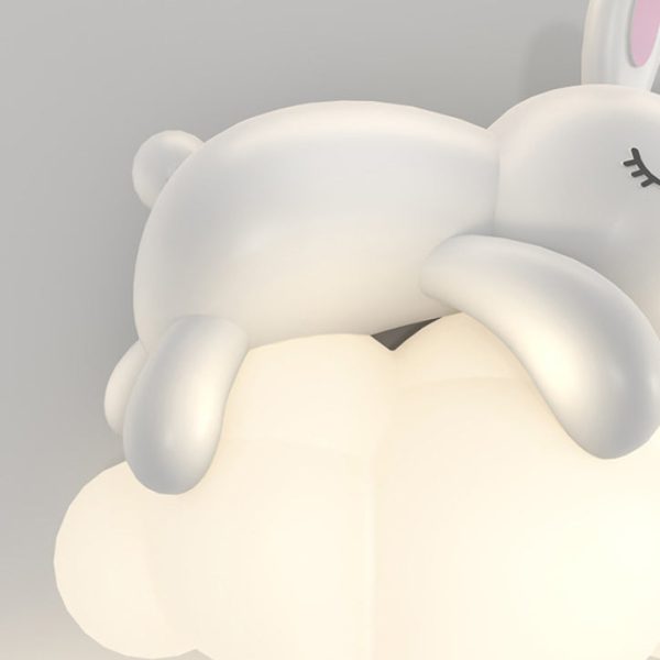 Contemporary Nordic Kids Resin PE Bear Rabbit LED Wall Sconce Lamp For Bedroom - Image 7
