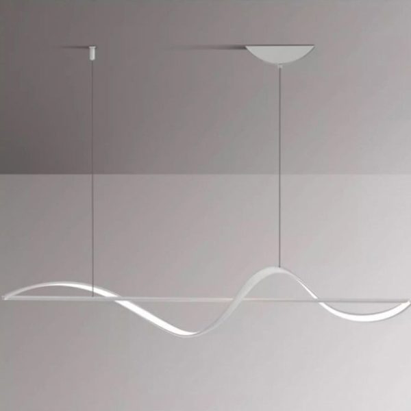 Modern Minimalist Linear Aluminum Silicone LED Island Light Chandelier For Dining Room - Image 12