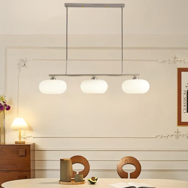 Light Luxury Persimmon Milk White Glass 3-Light Island Light Chandelier - Image 2
