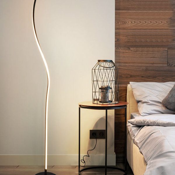 Minimalist Line 1-Light Bending Line LED Floor Lamps - Image 5