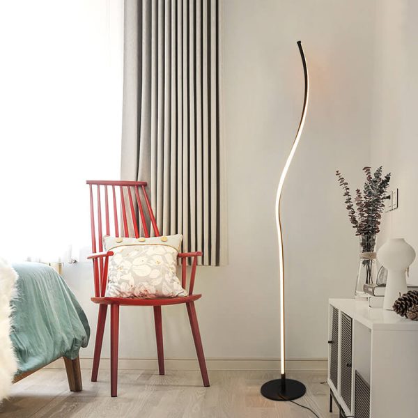 Minimalist Line 1-Light Bending Line LED Floor Lamps - Image 11