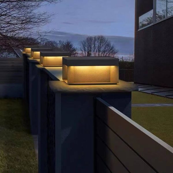 Solar Modern Simple Glass Cuboid LED Outdoor Landscape Light - Image 3