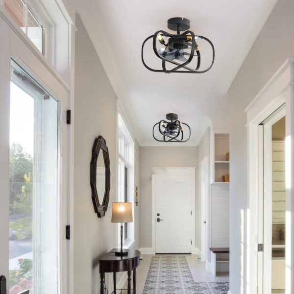 Retro Three Step Dimming LED Mute Bladeless Ceiling Fans with Remote - Image 7