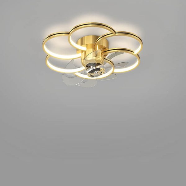 Modern Luxury Flower Petal Design LED Flush Mount Ceiling Fan Light - Image 16