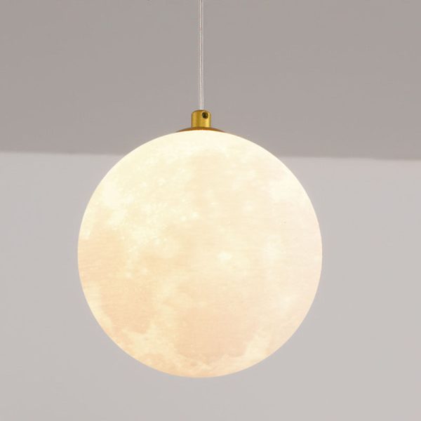 Modern Minimalist Corrugated Aluminum Strip PLA 3D Moon Shade LED Island Light Chandelier For Dining Room - Image 10