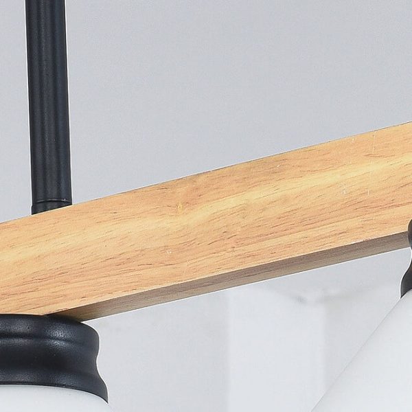 Nordic Solid Wood Cone Glass Shade 3/4 Light Island Light Chandelier - Image 9