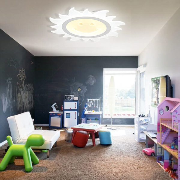Creative Cartoon Smiley Sun LED Flush Mount Ceiling Light - Image 18