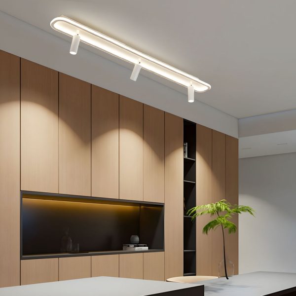 Long Rectangular LED 3 Step Dimming Modern Ceiling Light with Spotlight - Image 9