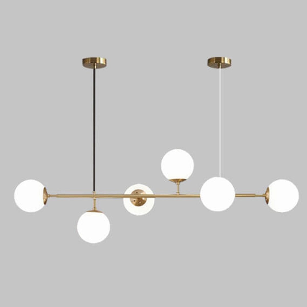 Modern Minimalist Long Glass Round Globe Island Light 6-Light Chandelier - Image 5