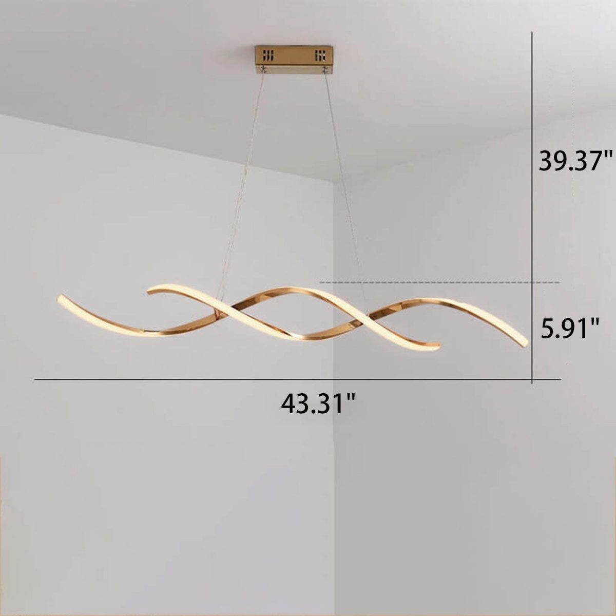 Modern Minimalist Strip Curve Island Light LED Chandelier - Image 9