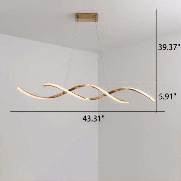 Modern Minimalist Strip Curve Island Light LED Chandelier - Image 9