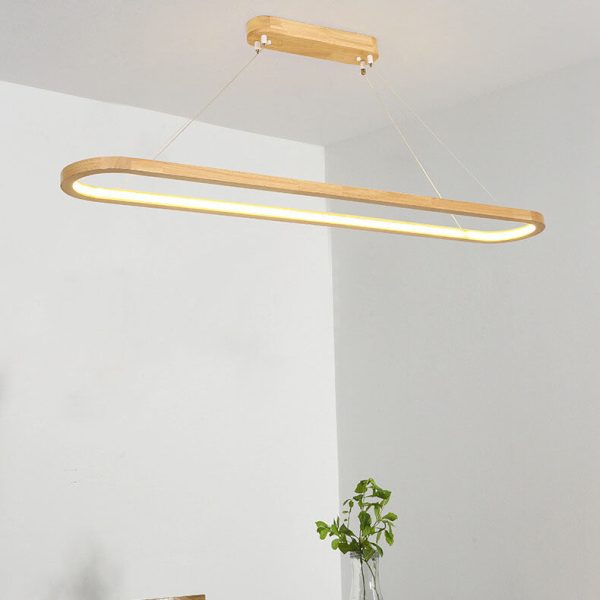 Modern Chinese Solid Wood Round Ring Frame Island Light LED Chandelier - Image 26