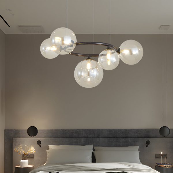 5/7/9-Light Glass Ball Circular Contemporary Chandelier with 3 Step Dimming - Image 2