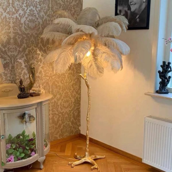 O'Moore Nordic Luxury Unique Ostrich Feather Floor Lamp/Table Lamp - Image 12