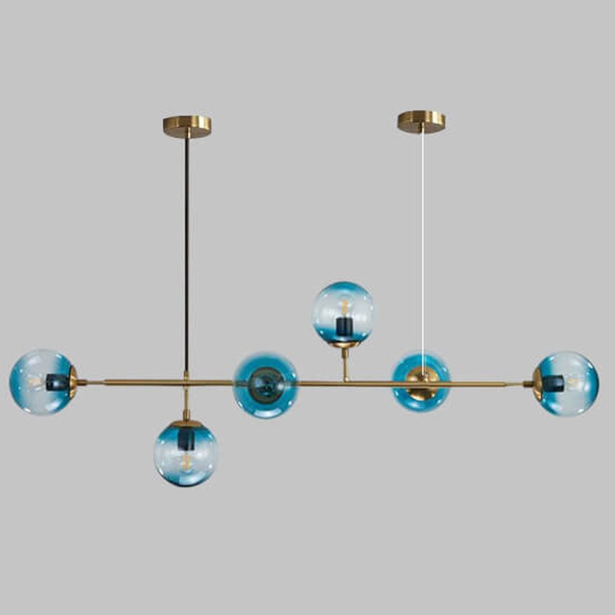 Modern Minimalist Long Glass Round Globe Island Light 6-Light Chandelier - Image 3