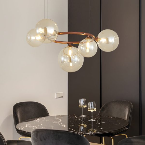 5/7/9-Light Glass Ball Circular Contemporary Chandelier with 3 Step Dimming - Image 3