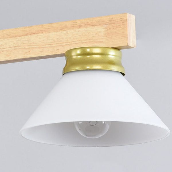 Nordic Solid Wood Cone Glass Shade 3/4 Light Island Light Chandelier - Image 10