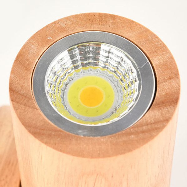 Modern Simple Warm Solid Wood Strip Double Head LED Wall Sconce Lamp - Image 5