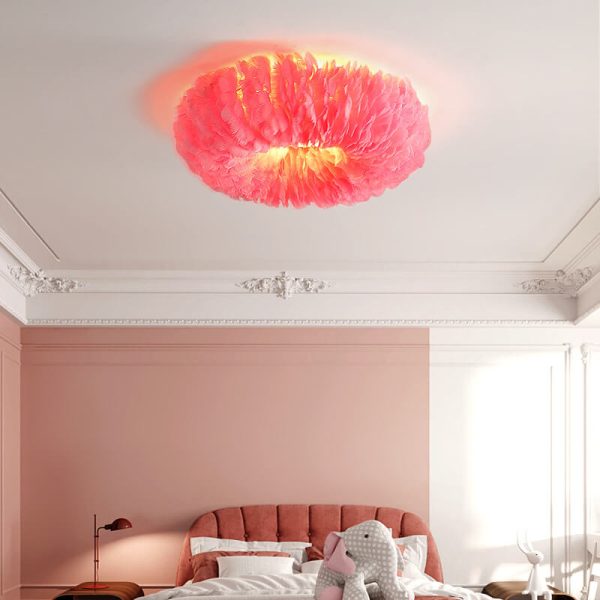 Modern Goose Feathers 1-Light Flush Mount Lighting - Image 2