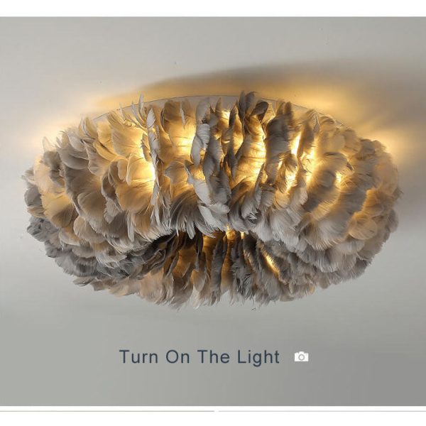 Modern Goose Feathers 1-Light Flush Mount Lighting - Image 10