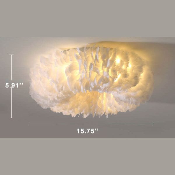 Modern Goose Feathers 1-Light Flush Mount Lighting - Image 6