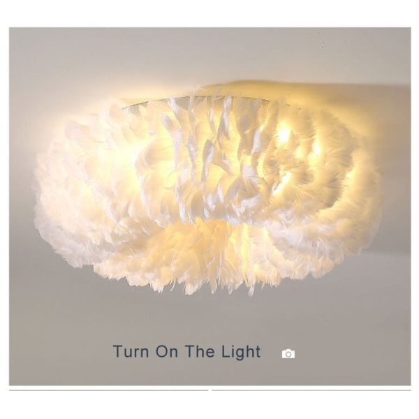Modern Goose Feathers 1-Light Flush Mount Lighting - Image 7