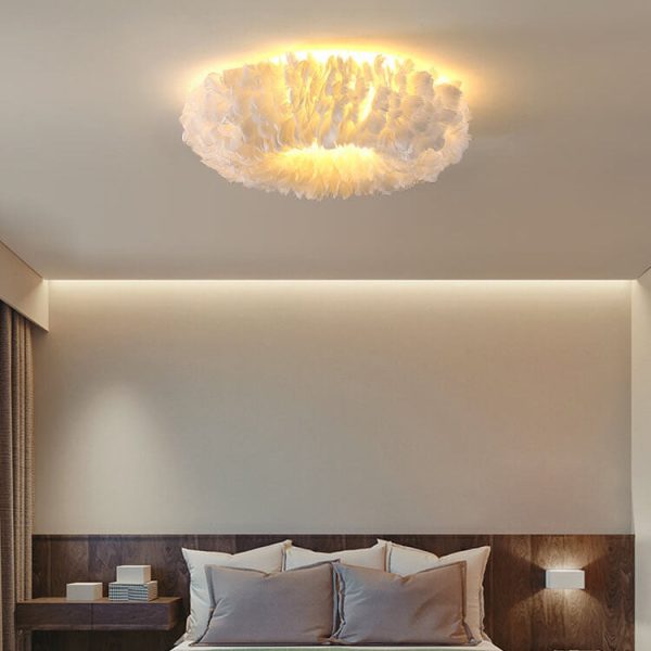 Modern Goose Feathers 1-Light Flush Mount Lighting - Image 5