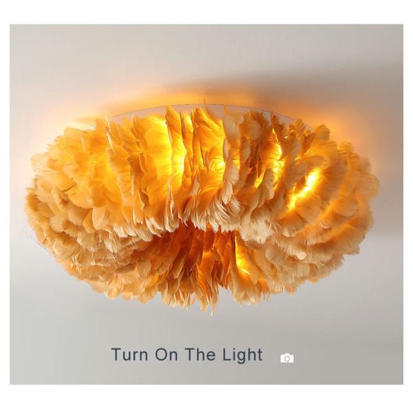 Modern Goose Feathers 1-Light Flush Mount Lighting - Image 9