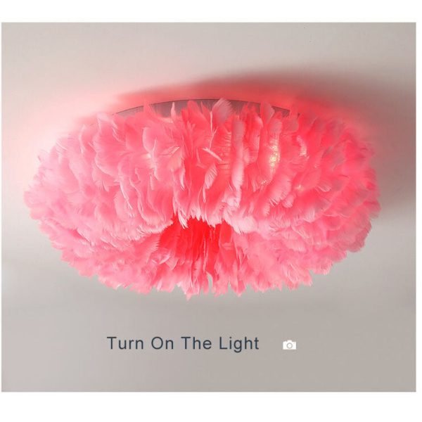 Modern Goose Feathers 1-Light Flush Mount Lighting - Image 8