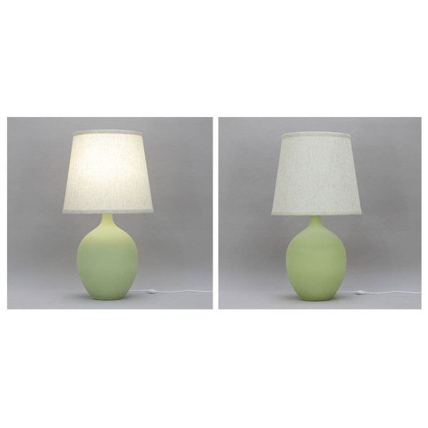 Nordic Fabric Shade Color Ceramic Base 1-Light Table Lamp - Image 14