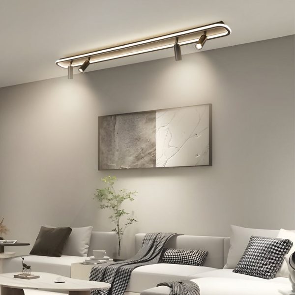 Long Rectangular LED 3 Step Dimming Modern Ceiling Light with Spotlight - Image 11