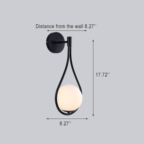 Modern 1-Light Globe Water Drop Shape Armed Sconce Lamp 2 Design - Image 6