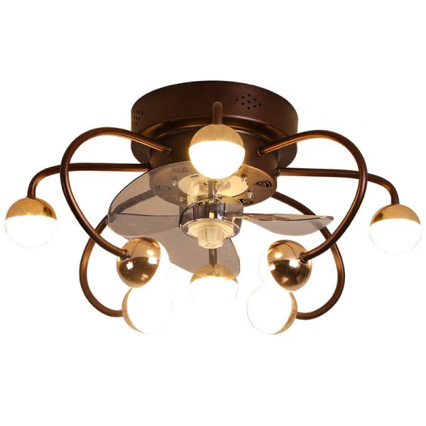 Nordic Creative Branch Cage LED Semi-Flush Mount Ceiling Fan Light - Image 9