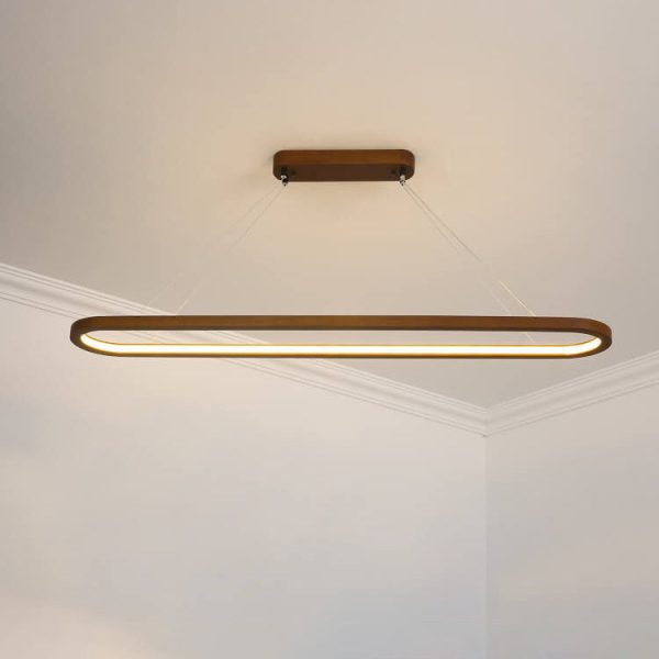 Modern Chinese Solid Wood Round Ring Frame Island Light LED Chandelier - Image 13