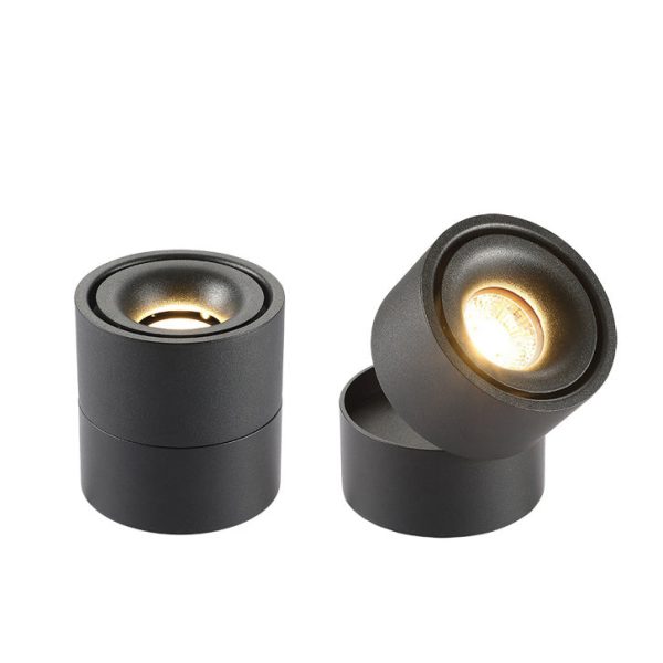 Modern Minimalist Cylinder Adjustable Angle Aluminum LED Flush Mount Ceiling Light For Living Room - Image 21