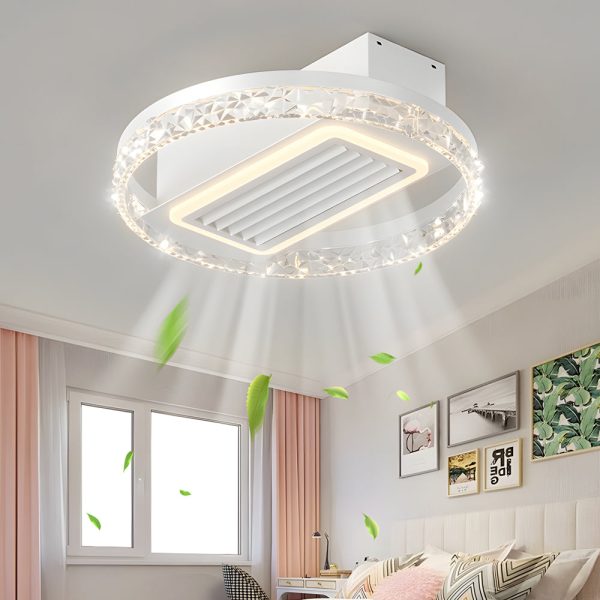 19.7 In. Nordic 6 Speeds Bladeless Ceiling Fan with LED Light, Remote Control - Image 8